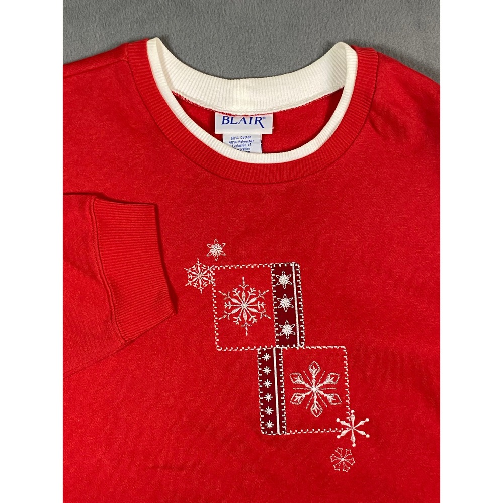 Vintage BLAIR Christmas Sweater women's 2XL Grandma Core Granny Cabincore